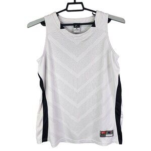 Womens White & Black Nike Dri-Fit Tank Top Team Sleeveless Training Size M